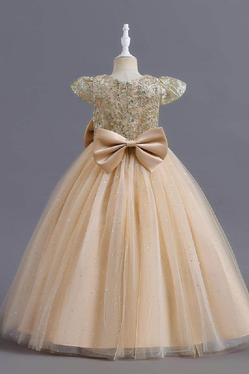 Ball Gown Floor Length Tulle Lace Flower Girl Dress 684775818852 - COCOMELODY