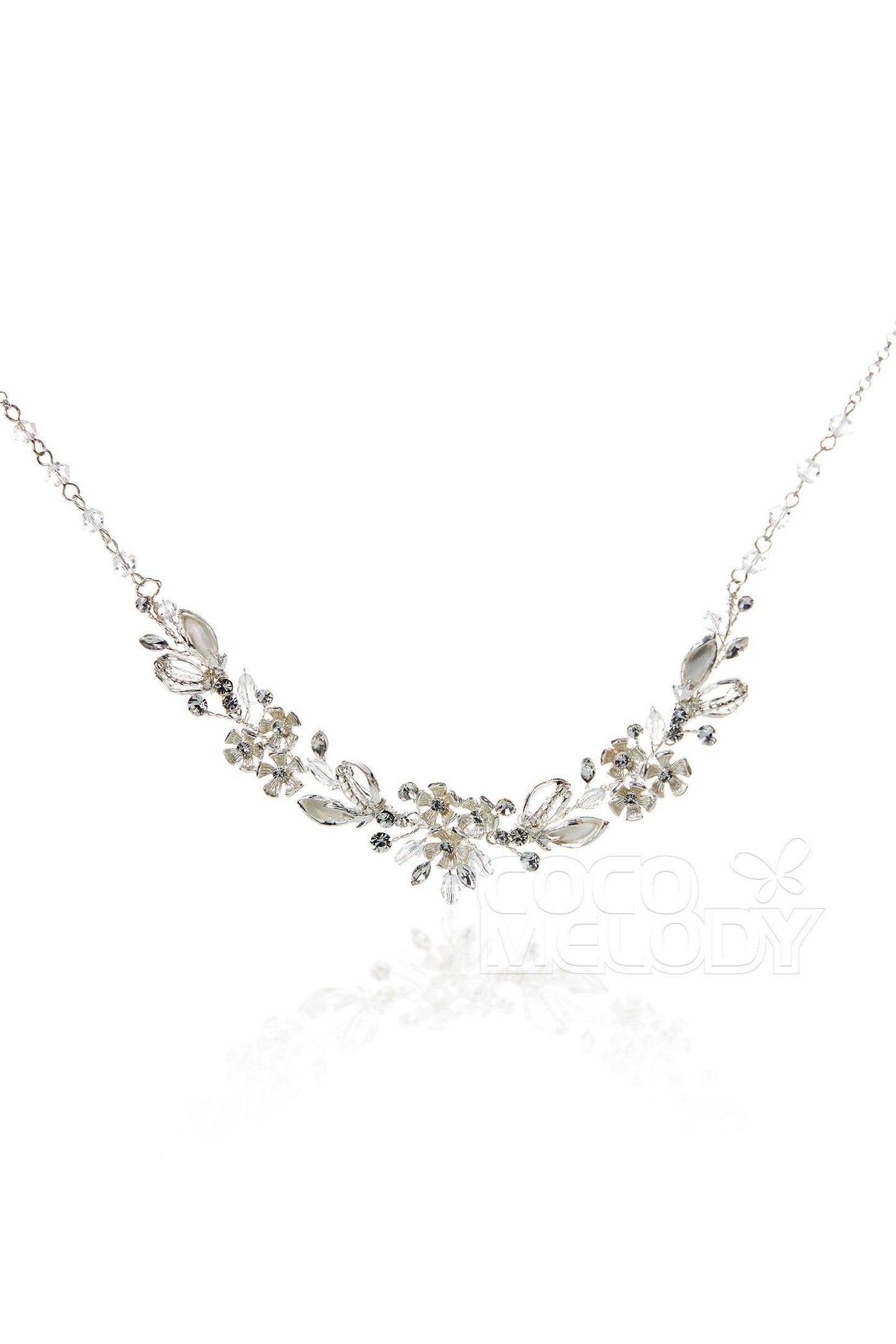 Zircon Wedding Necklace and Earrings Jewelry JS17005 - COCOMELODY