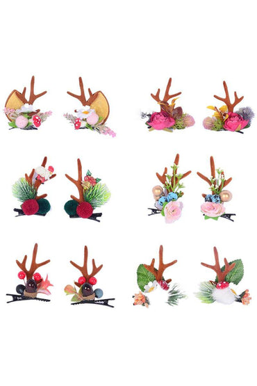 Christmas simulation antler hairpin on clip adult children decorative top clip hair accessories 848976050282 - COCOMELODY