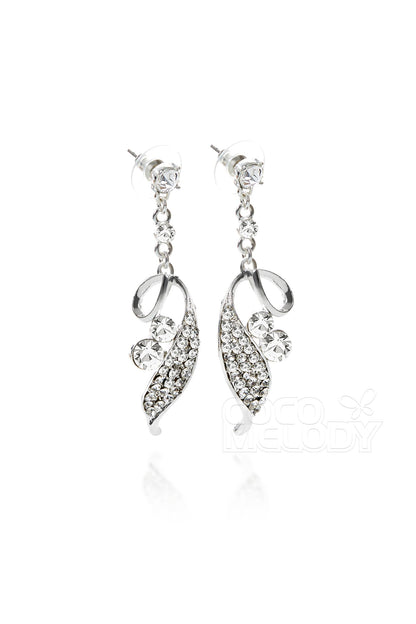 Silver Cloud Alloy Wedding Earrings with Rhinestone HG17009