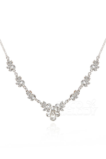 Zircon Wedding Necklace and Earrings Jewelry JS17010
