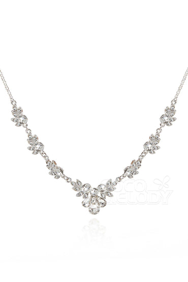 Zircon Wedding Necklace and Earrings Jewelry JS17010 - COCOMELODY