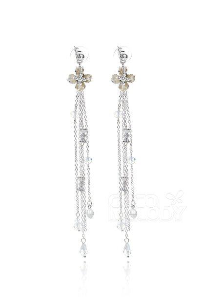 Silver Cloud Alloy Wedding Earrings with Rhinestone HG17002