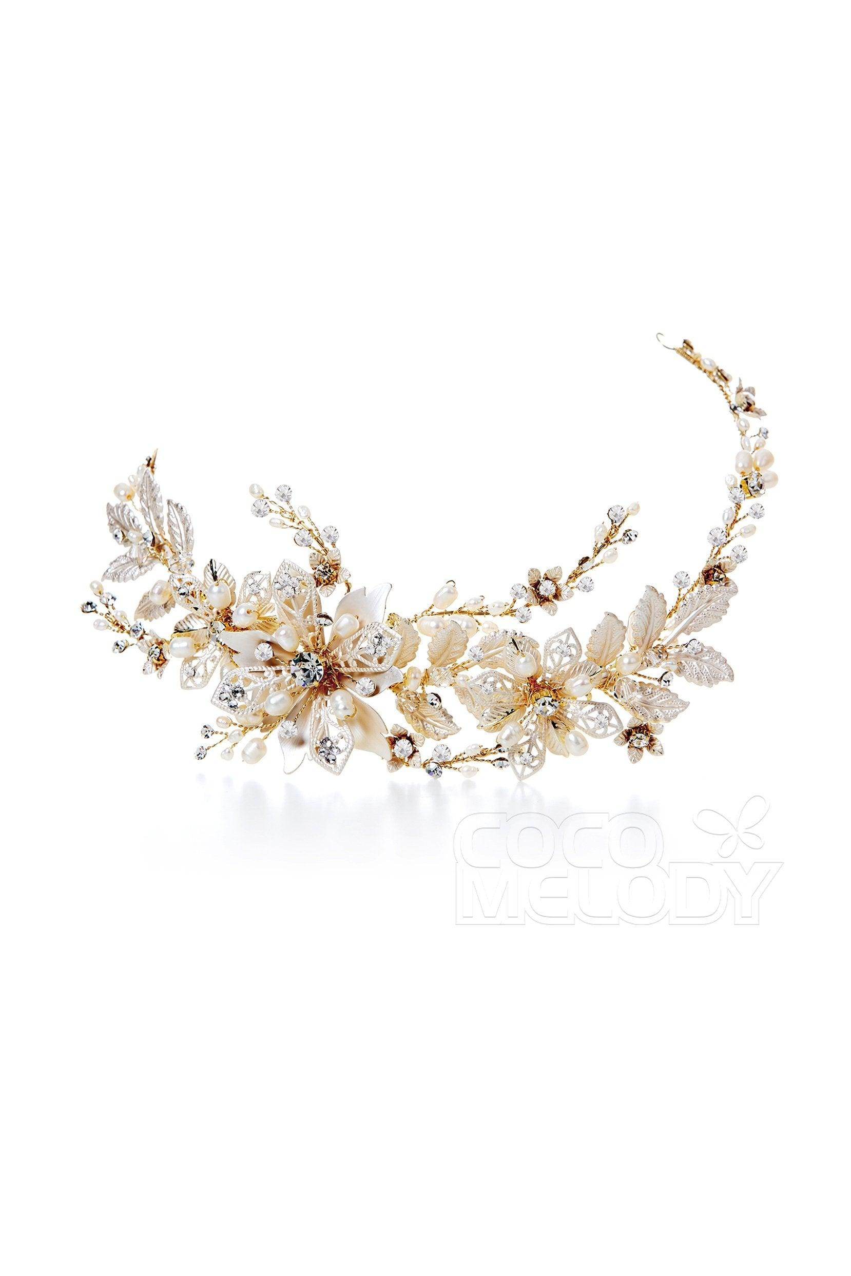 Chic Alloy Headpiece with Imitation Pearl AH17043 - COCOMELODY