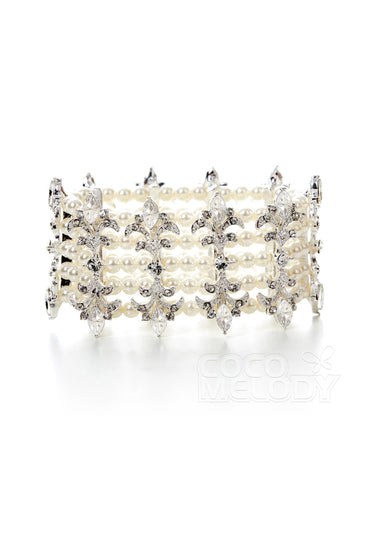 Luxurious Alloy and Zircon Wedding Bracelets HL17002