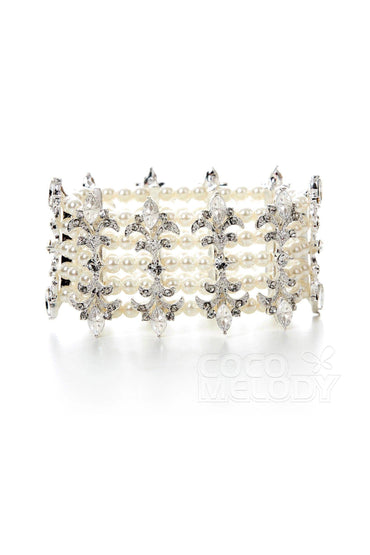 Luxurious Alloy and Zircon Wedding Bracelets HL17002 - COCOMELODY