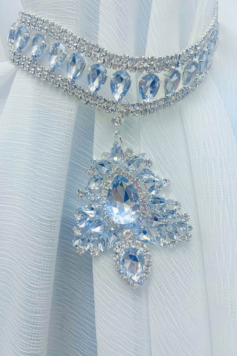 The all-diamond water drop necklace shines brightly 687113709121 - COCOMELODY