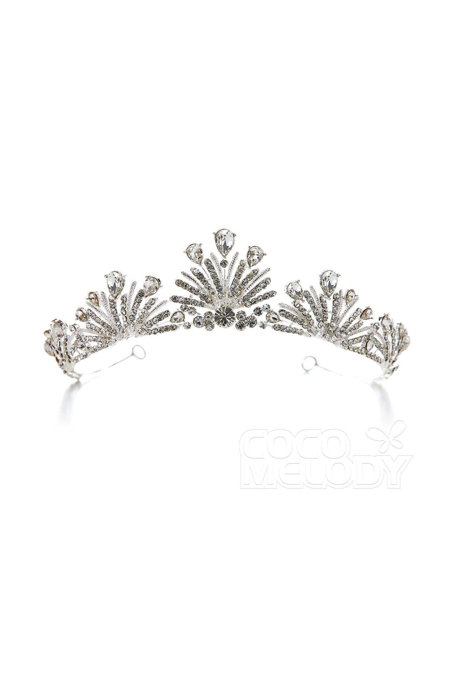 Latest Cubic Zirconia Tiara with Rhinestone CR17007 - COCOMELODY