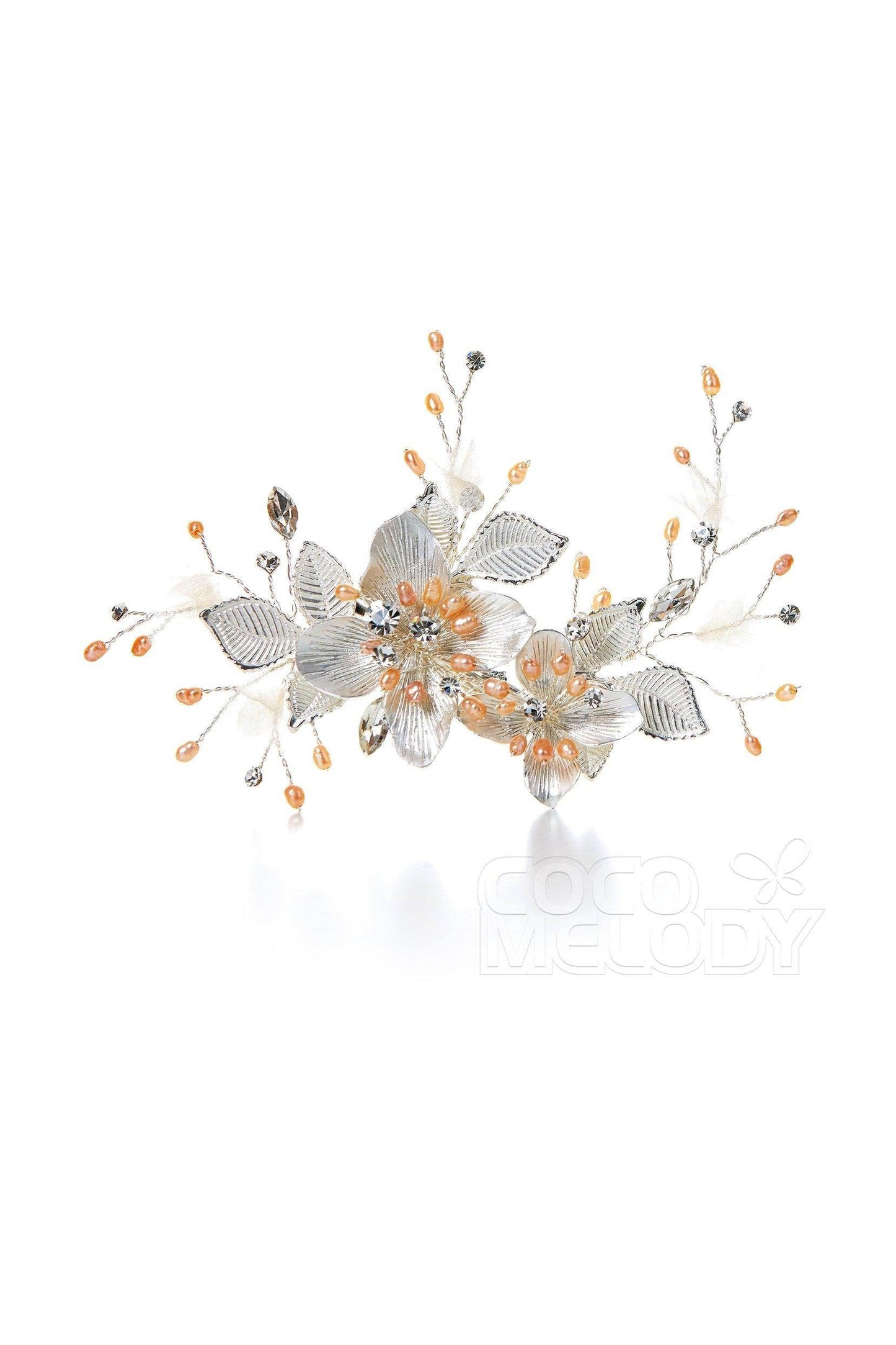 Pretty Alloy Hairpins with Imitation Pearl AH17042 - COCOMELODY
