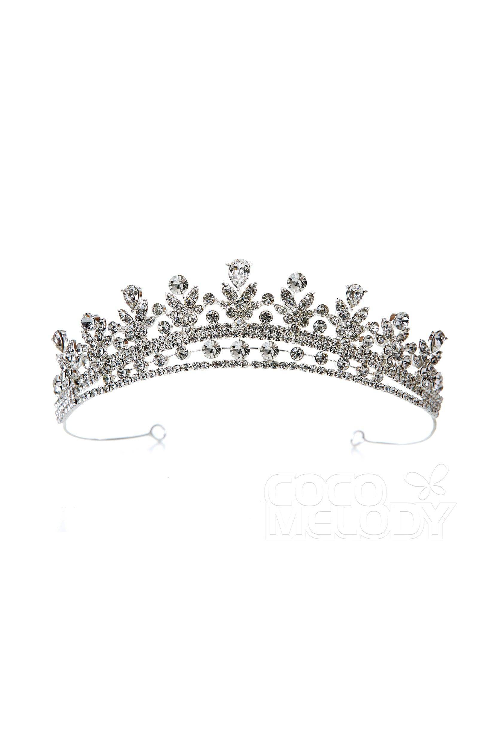 Charming Cubic Zirconia Tiara with Rhinestone CR17005 - COCOMELODY