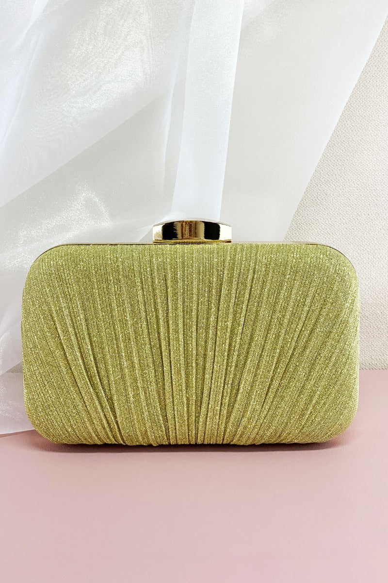 Elegant Shimmer Pleated Evening Clutch Bag Multi-Color 702952235325