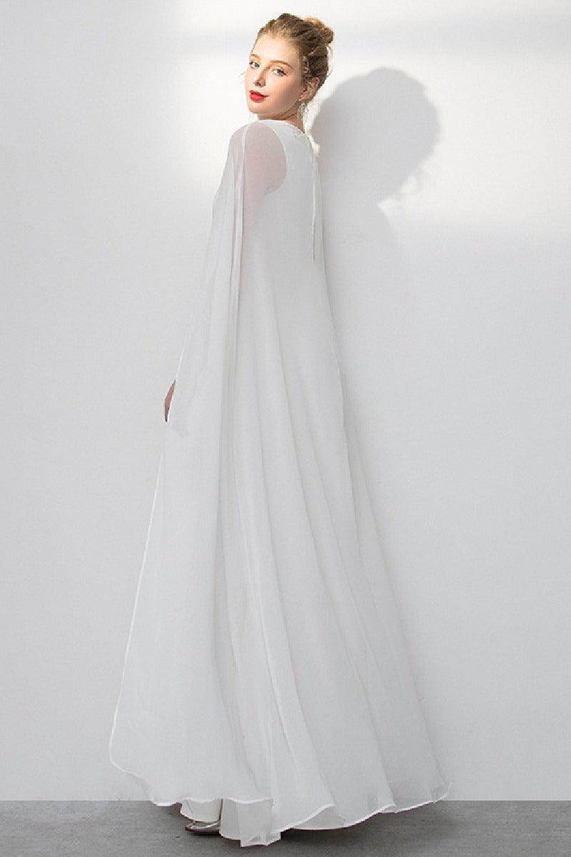 A-Line Floor Length Elastic Cloth Wedding Dress 718869750872 - COCOMELODY