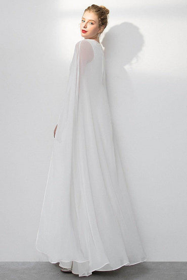 A-Line Floor Length Elastic Cloth Wedding Dress 718869750872 - COCOMELODY