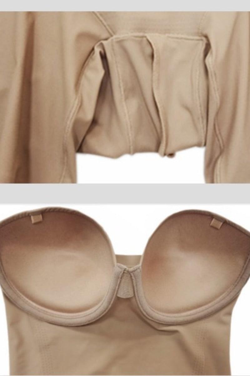 Seamless Shaping Bodysuit with Built-in Bra Detachable Straps 909000814221 - 7 Days / Nude / M - COCOMELODY