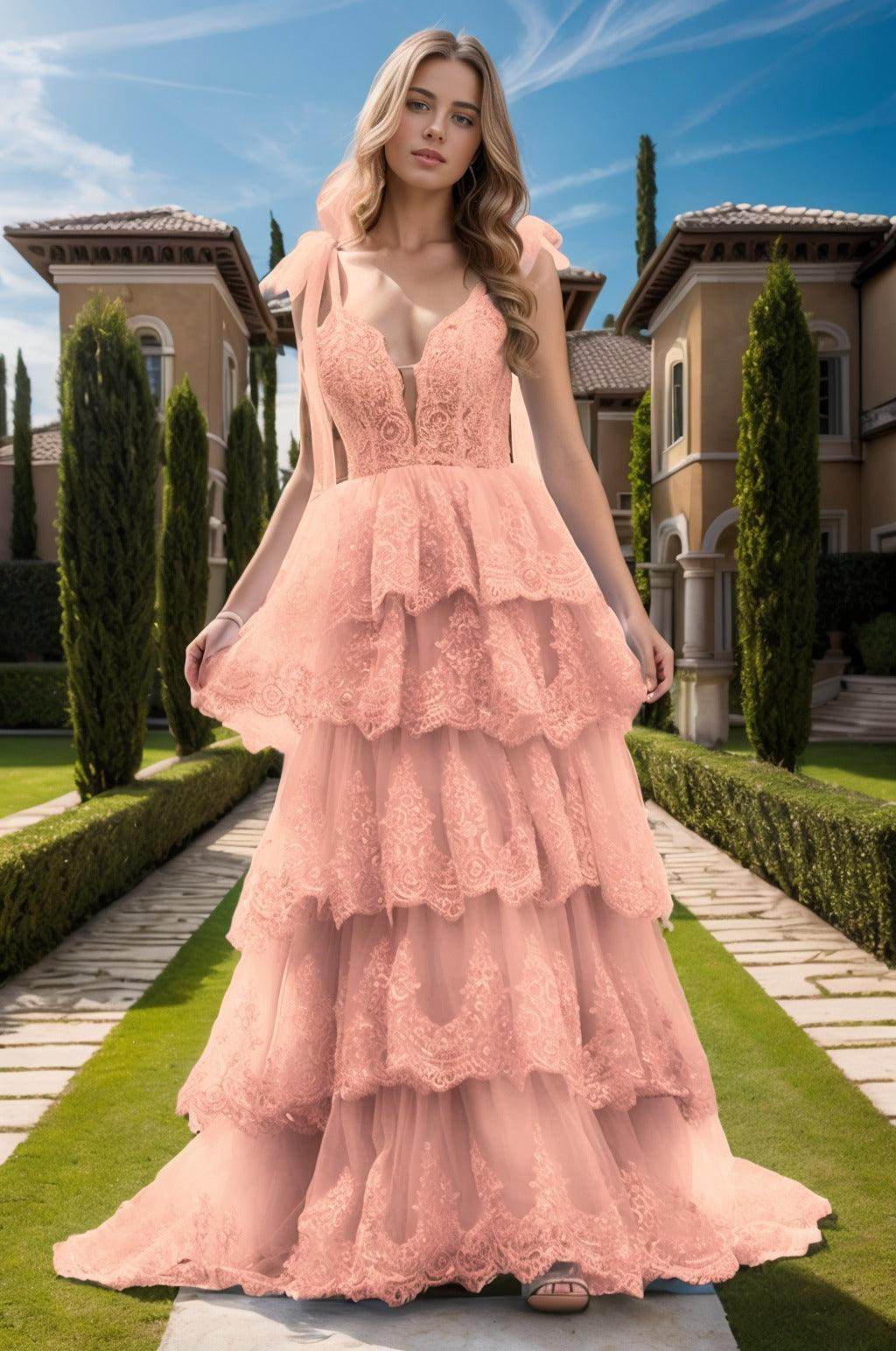 Ball Gown Sweep-Brush Train Tulle Prom Dress CS0461 - COCOMELODY