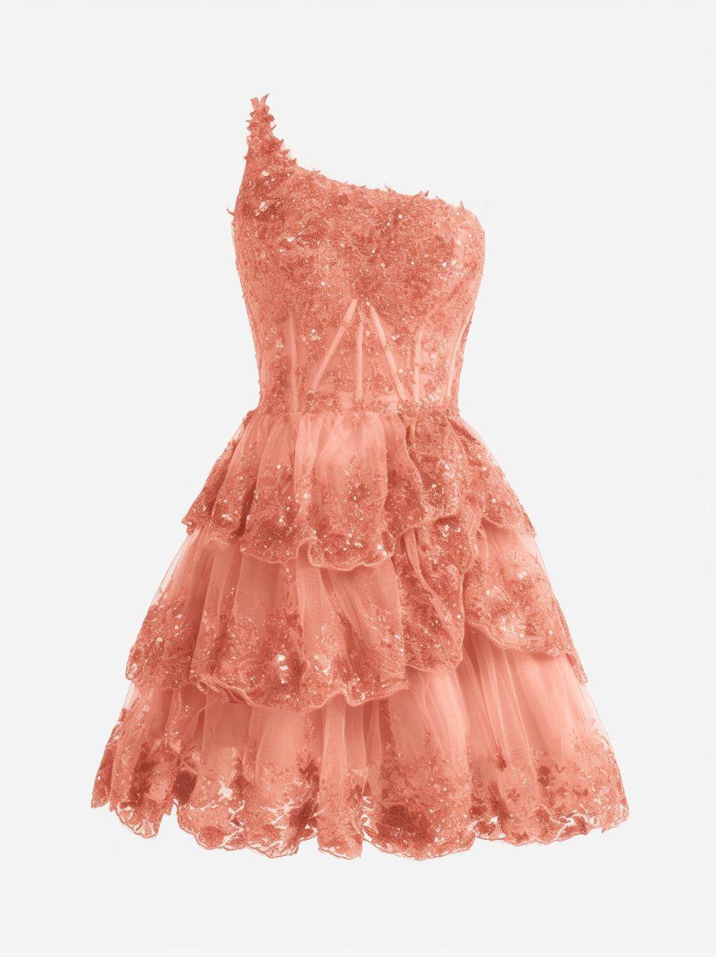 A-line Short Mini Tulle Prom Dress CS0420 - COCOMELODY