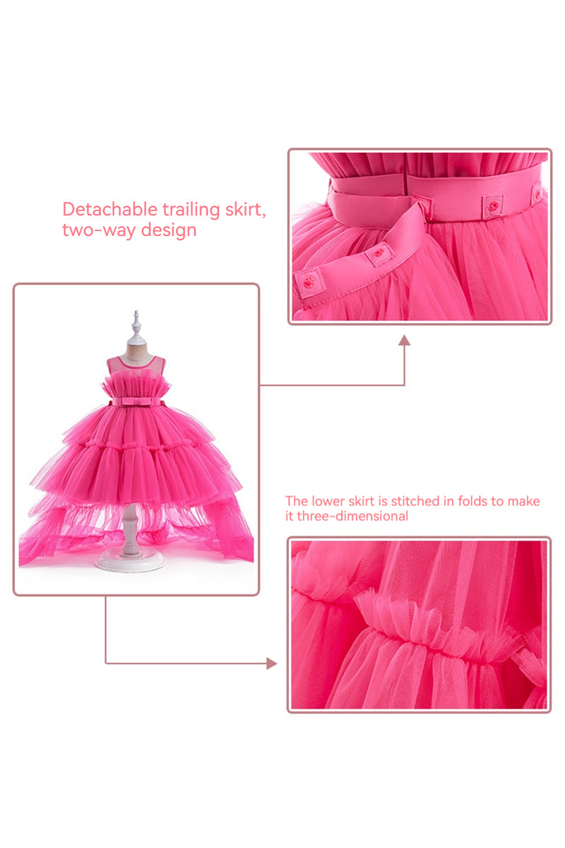 Ball-Gown Square Neckline Knee-Length Tulle Removable tail Flower Girl Dresses 776544998685 - COCOMELODY
