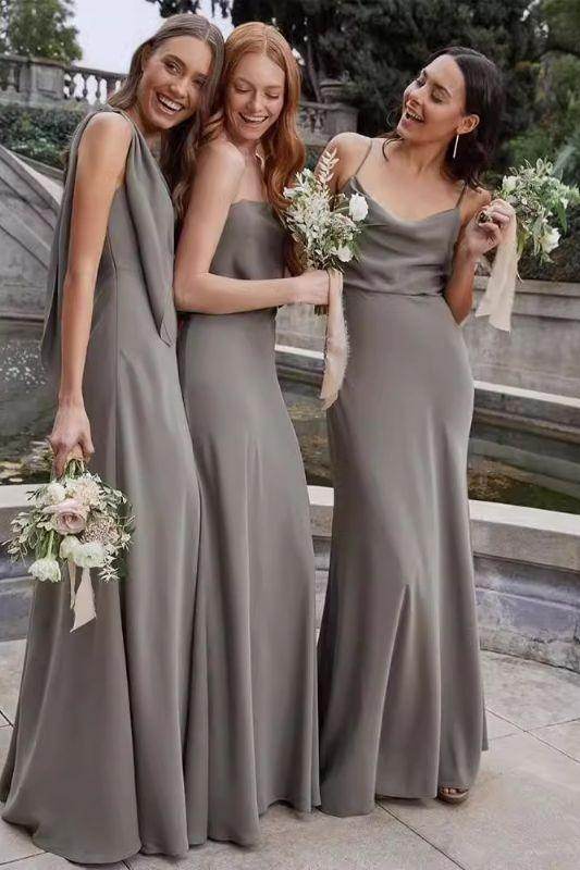 A-Line Maxi Chiffon Bridesmaid Dress 818808852375 - COCOMELODY