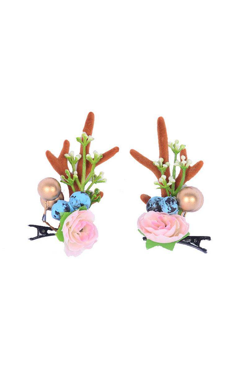 Christmas simulation antler hairpin on clip adult children decorative top clip hair accessories 848976050282 - COCOMELODY