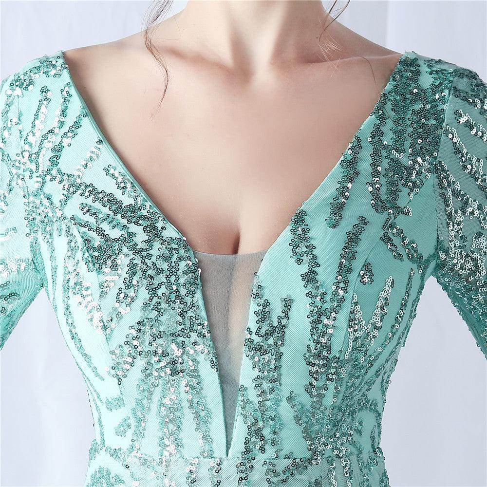 Trumpet-Mermaid Floor Length Sequins Dress 785114258670 - COCOMELODY