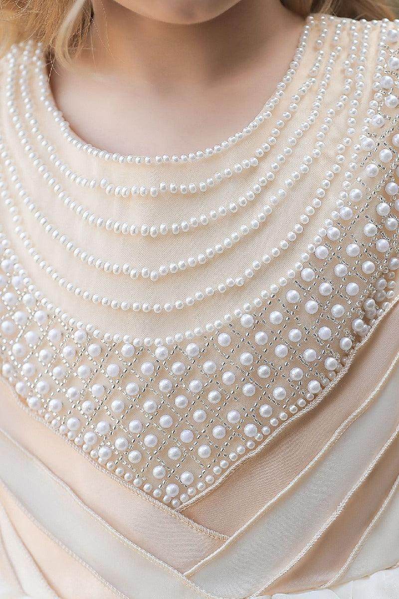 Ball-Gown Scoop Neck Sleeveless Satin/Tulle Flower Girl Dresses With Bow(s)/Beading 674520604690 - COCOMELODY