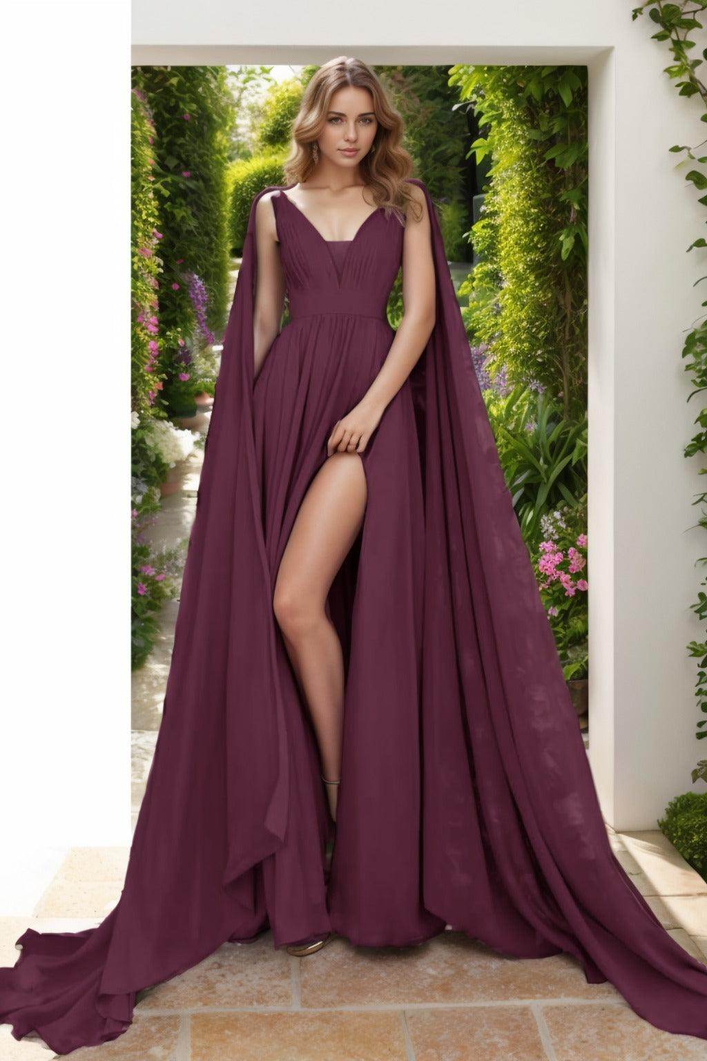 A-Line Floor Length Chiffon Prom Dress CS0454 - COCOMELODY