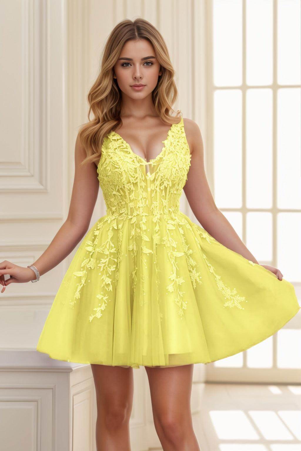 A-line Short-Mini Tulle Prom Dress CS0410 - COCOMELODY