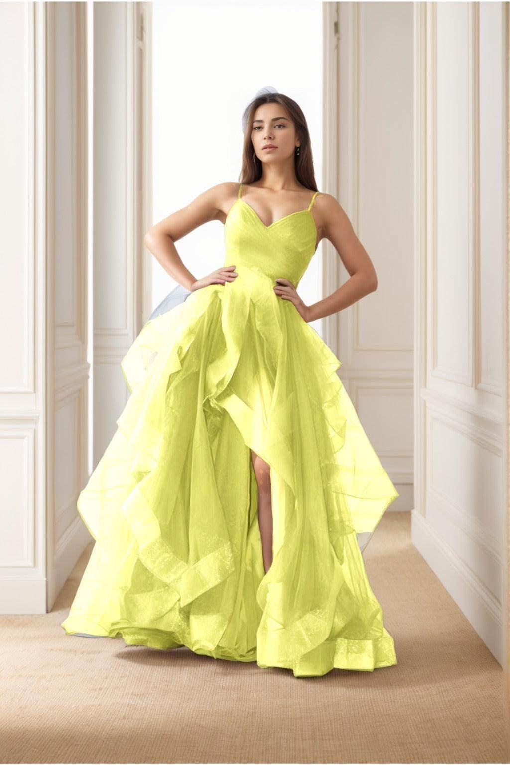 A-Line Floor-Length Tulle Prom Dress CS0412 - COCOMELODY