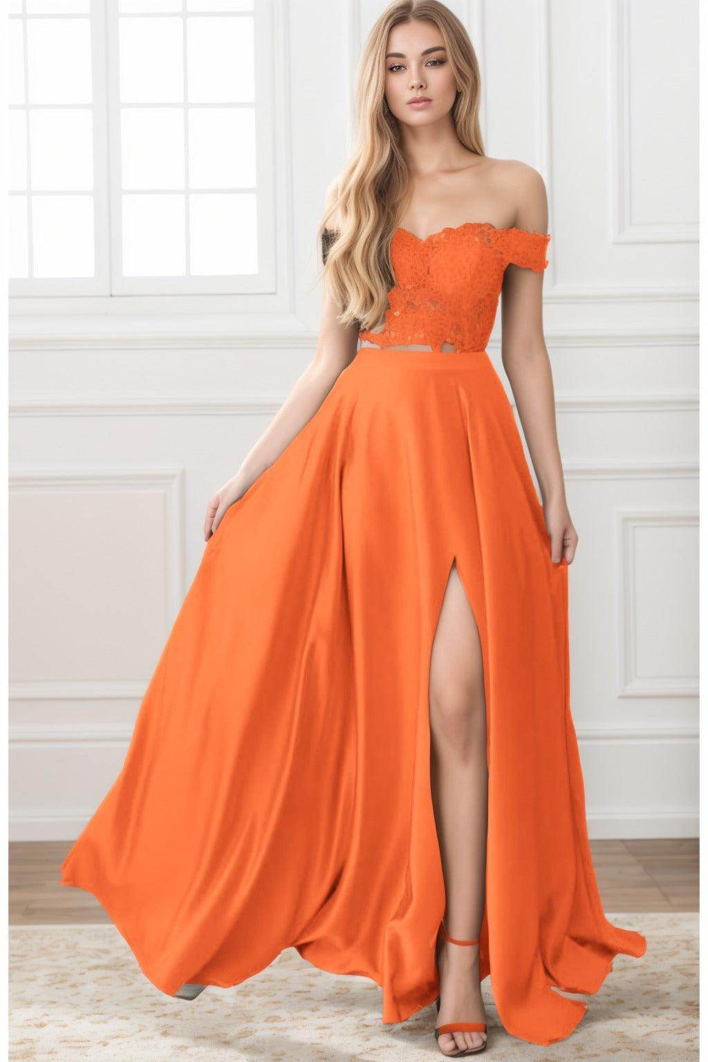 A-Line Sweep-Brush Train Elastic Satin Prom Dress CS0414 - COCOMELODY