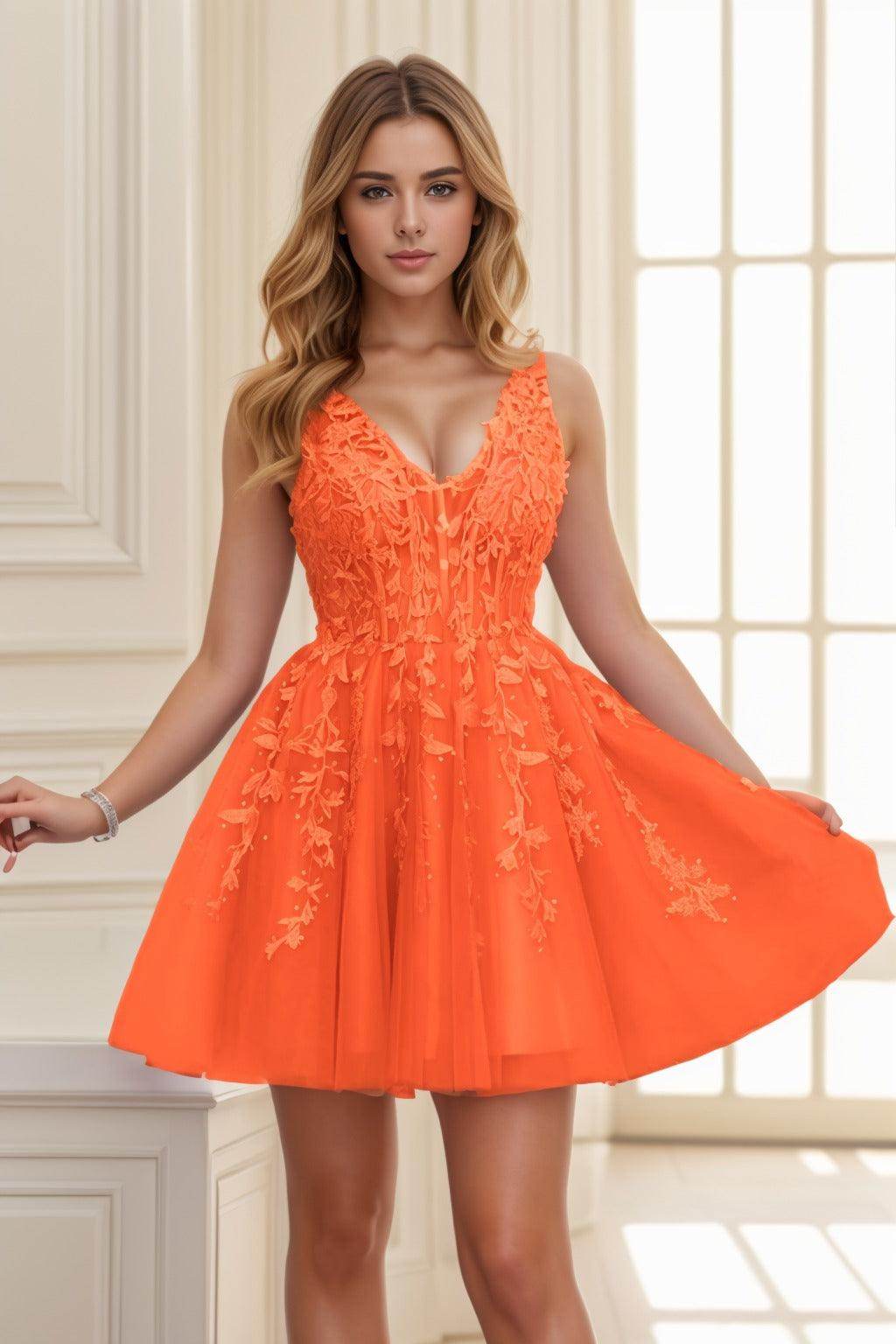 A-line Short-Mini Tulle Prom Dress CS0410 - COCOMELODY