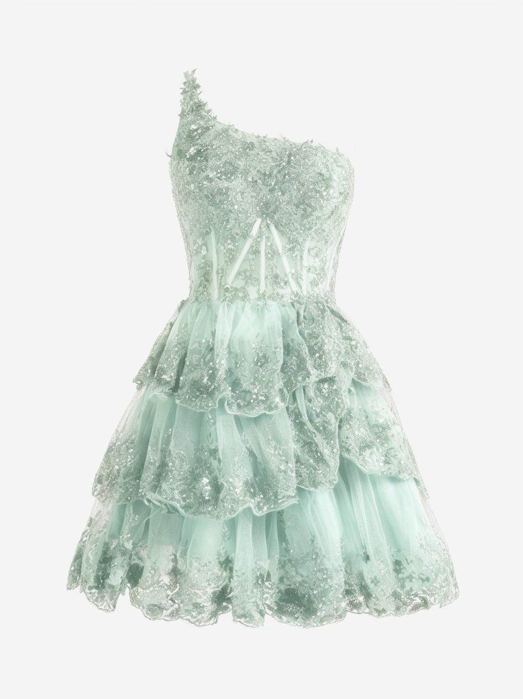 A-line Short Mini Tulle Prom Dress CS0420 - COCOMELODY