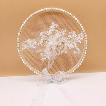 Bow lace handmade creative ring pillow embroidery hoop 598565755946 - COCOMELODY
