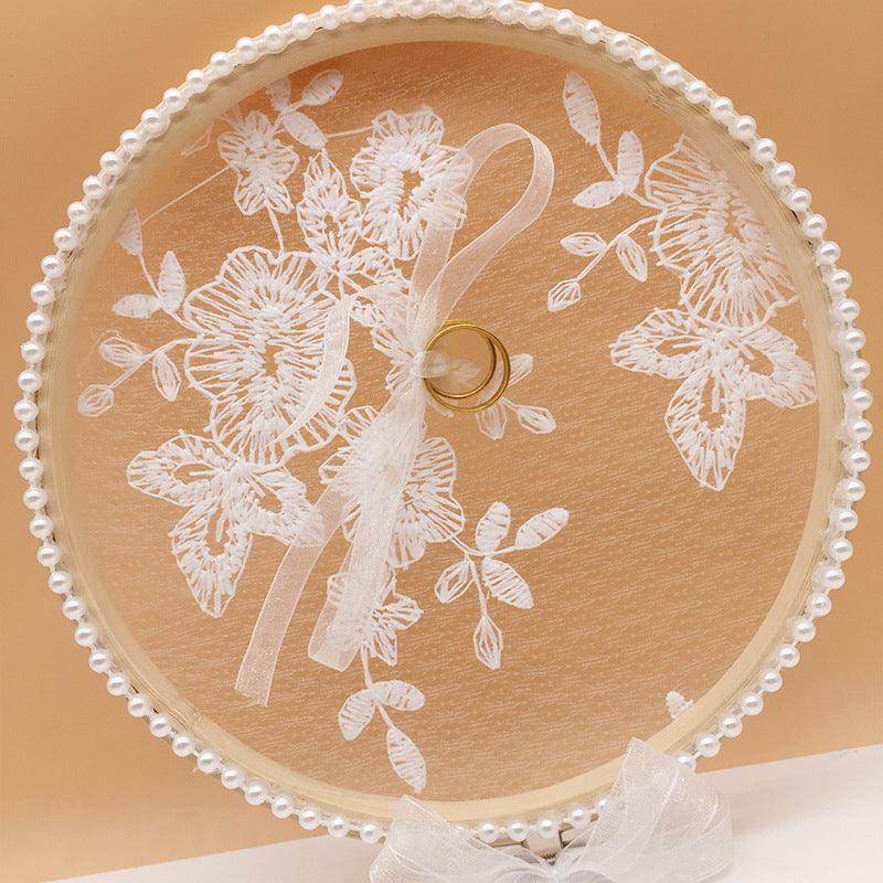 Pure handmade wooden ring pillow embroidery hoop 586423299863 - COCOMELODY
