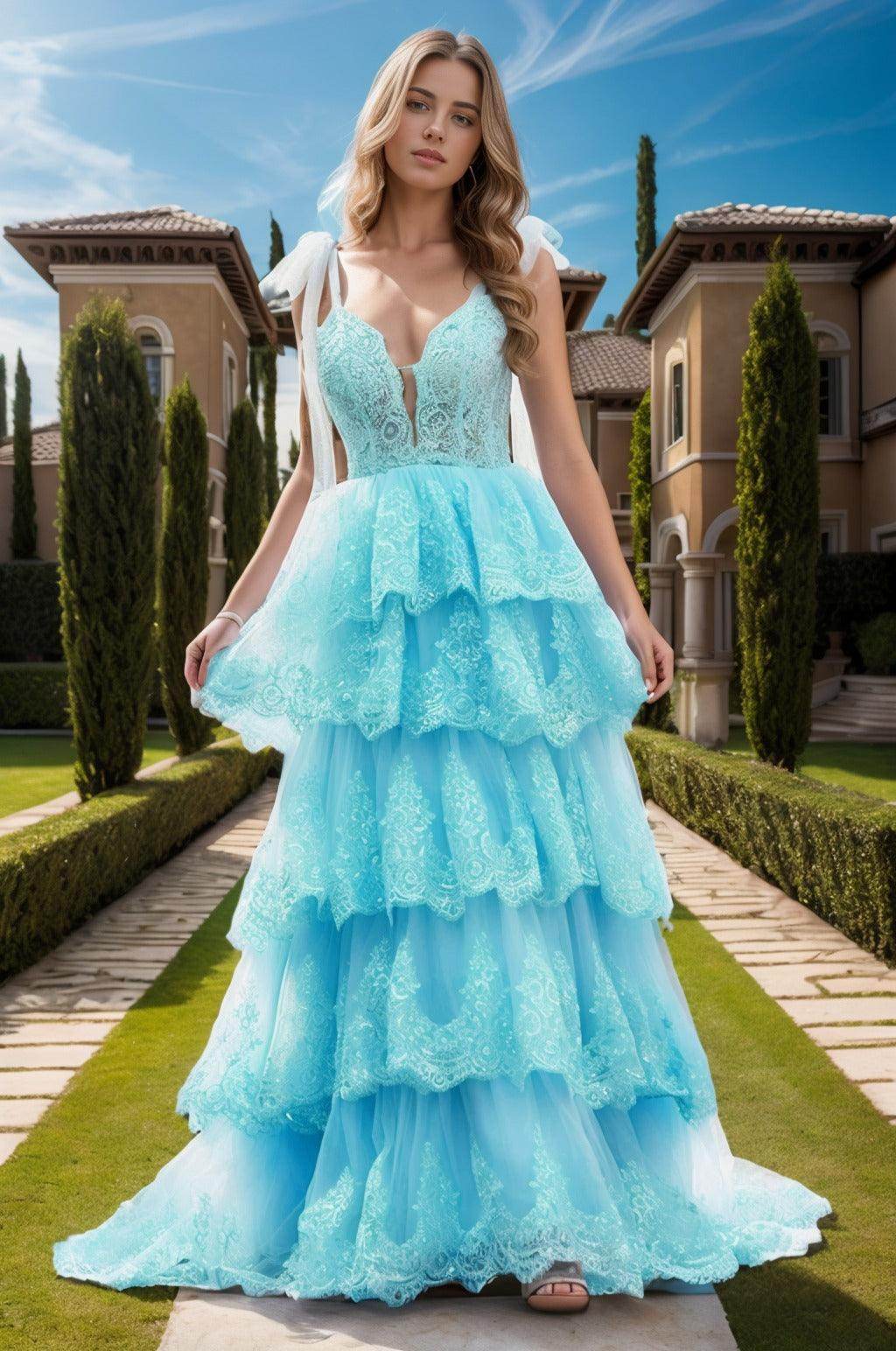 Ball Gown Sweep-Brush Train Tulle Prom Dress CS0461 - COCOMELODY