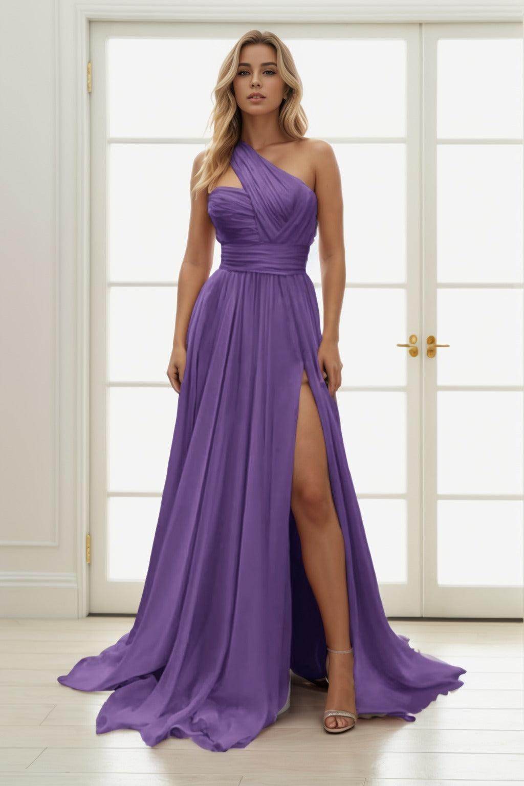 A-Line Maxi Chiffon Prom Dress CS0435 - COCOMELODY