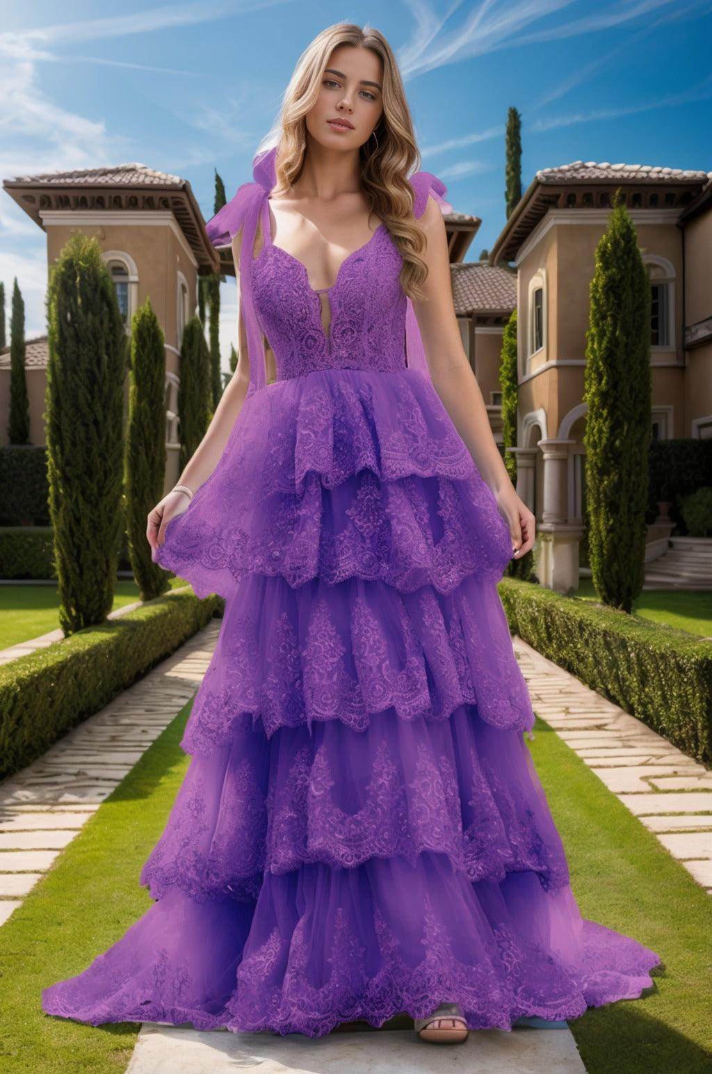 Ball Gown Sweep-Brush Train Tulle Prom Dress CS0461 - COCOMELODY
