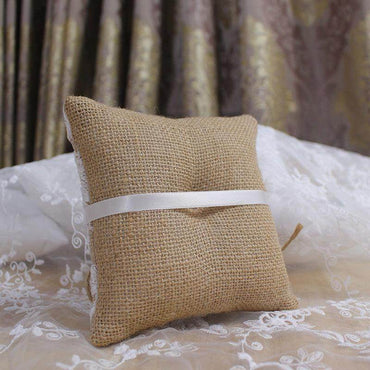 Lace linen bow Ring Pillow 586424559496 - COCOMELODY