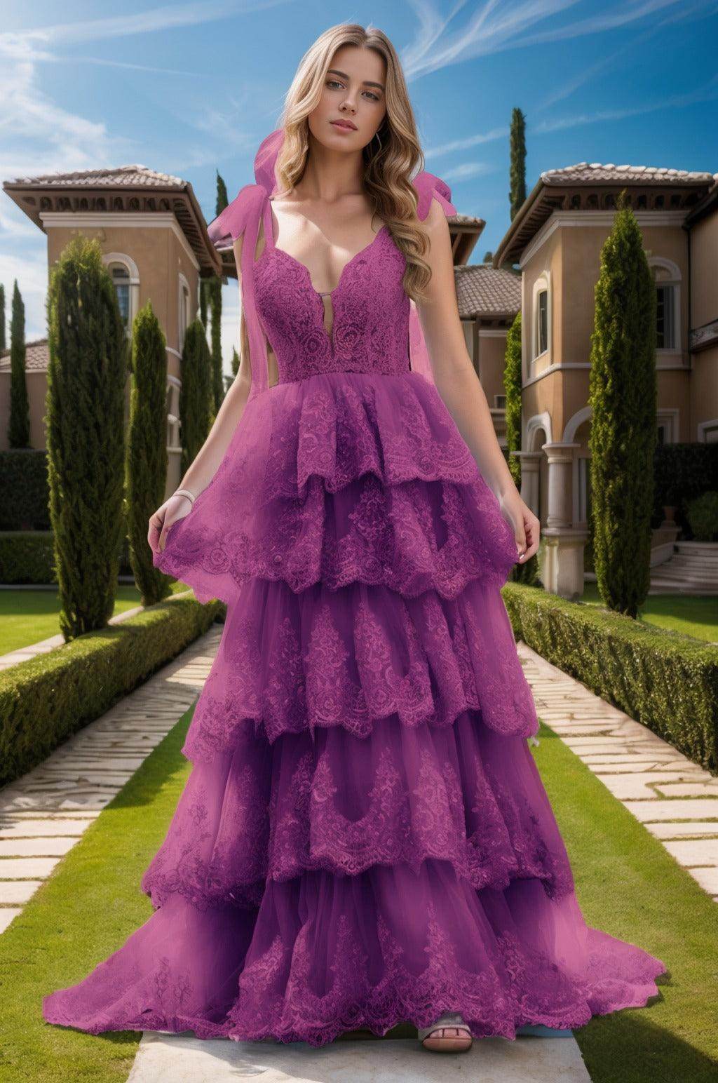 Ball Gown Sweep-Brush Train Tulle Prom Dress CS0461 - COCOMELODY