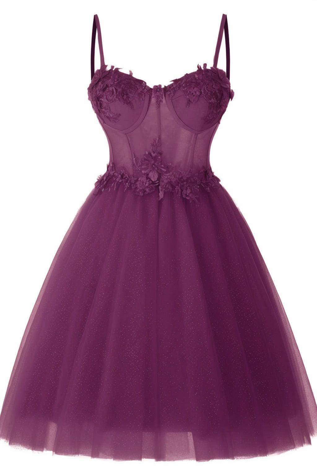 A-Line Short-Mini Tulle Prom Dress CS0400 - COCOMELODY