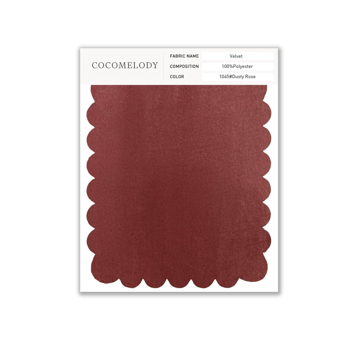 Velvet Fabric Swatch in Single Color SWVT19004 - COCOMELODY