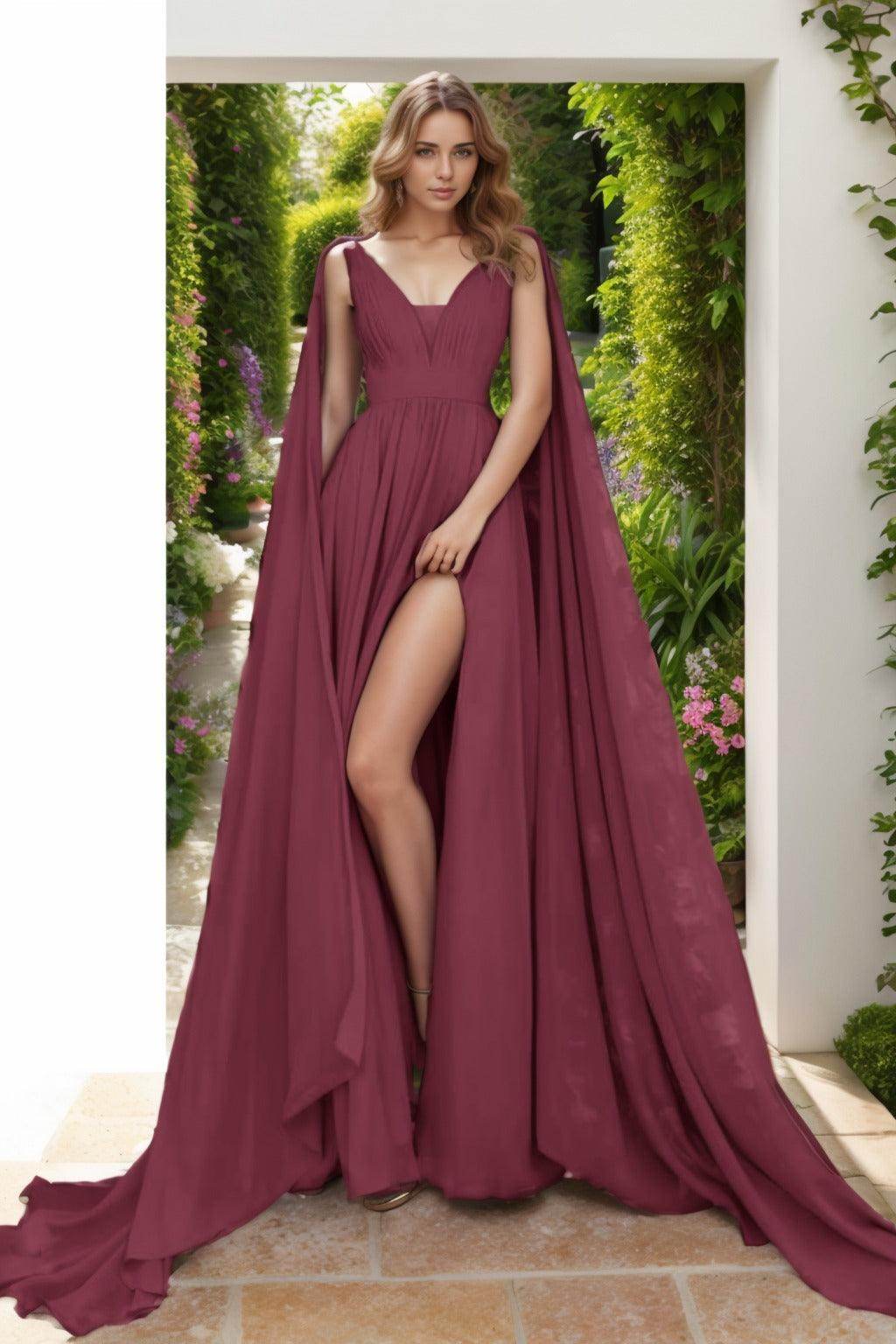 A-Line Floor Length Chiffon Prom Dress CS0454 - COCOMELODY