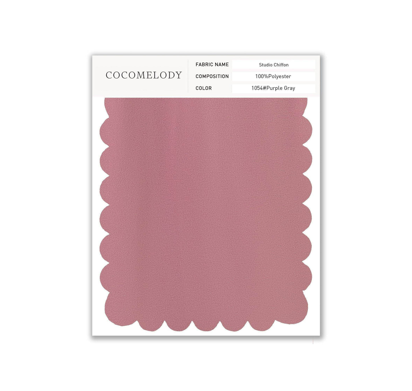 Chiffon Fabric Swatch in Single Color SWCH16001 - COCOMELODY