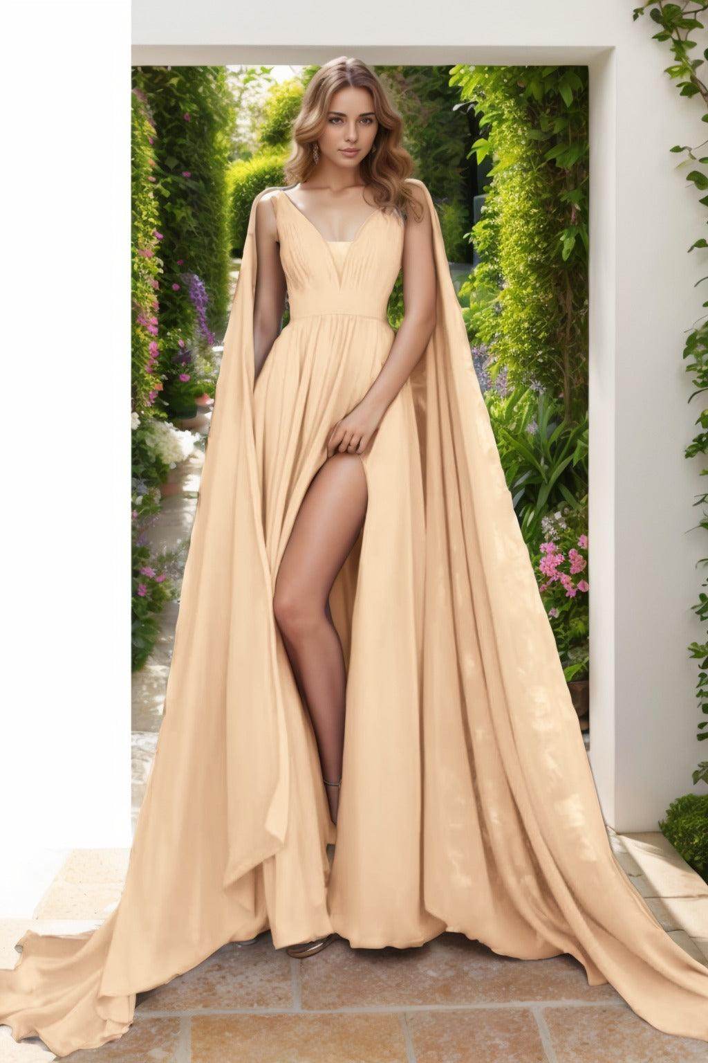 A-Line Floor Length Chiffon Prom Dress CS0454 - COCOMELODY