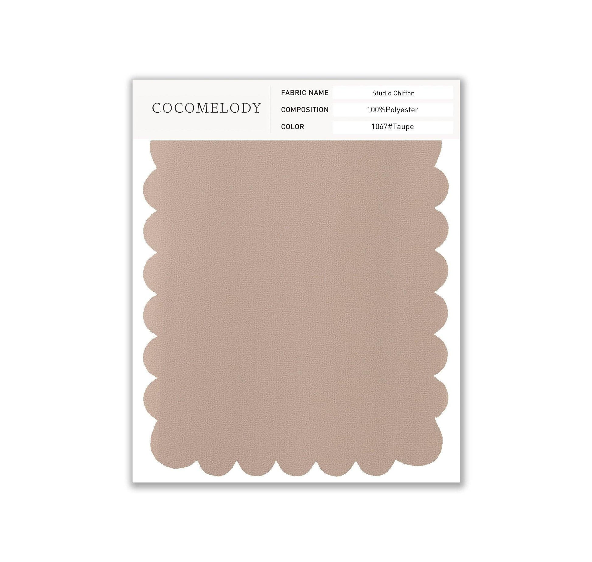 Chiffon Fabric Swatch in Single Color SWCH16001 - COCOMELODY