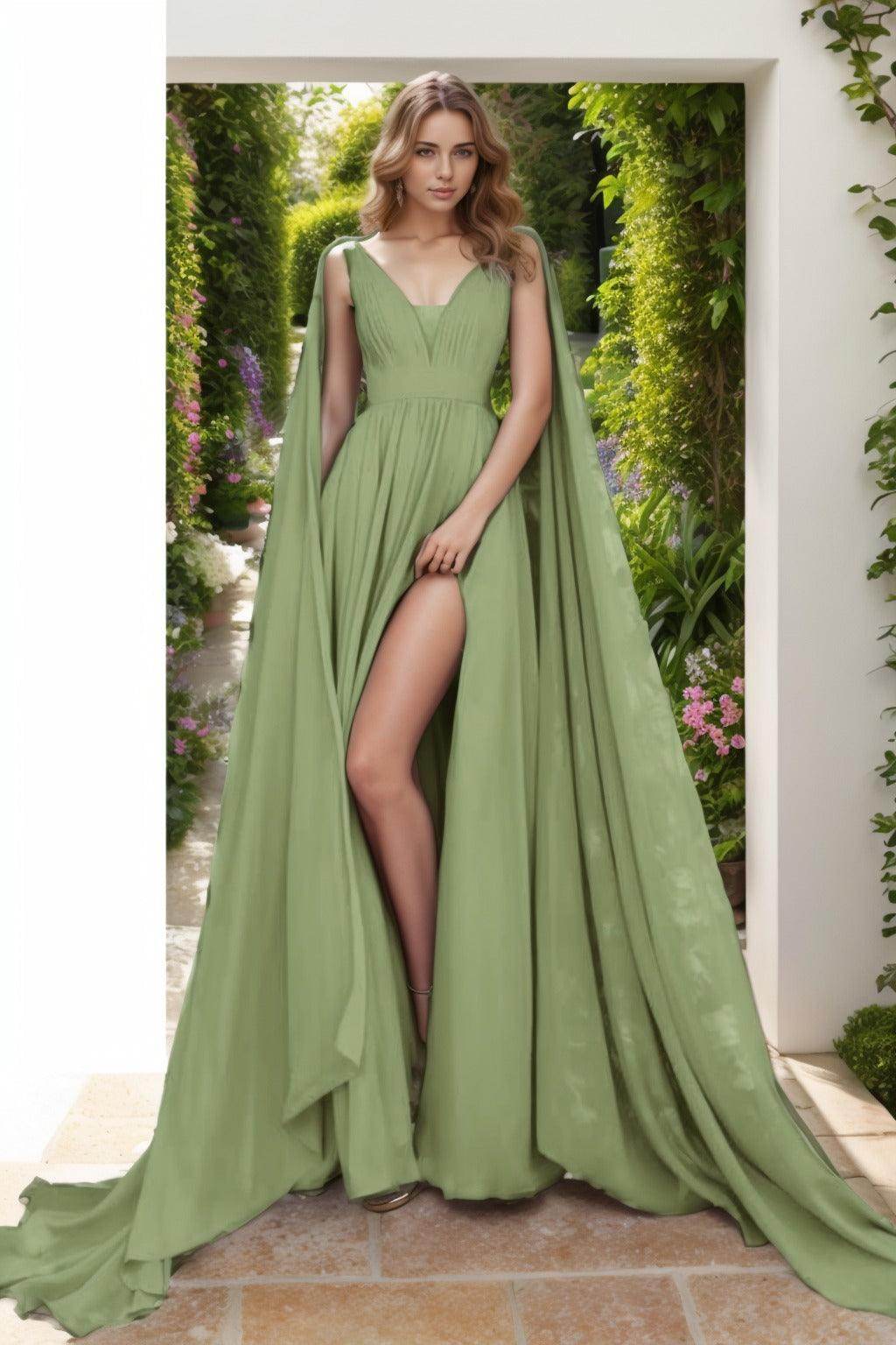A-Line Floor Length Chiffon Prom Dress CS0454 - COCOMELODY