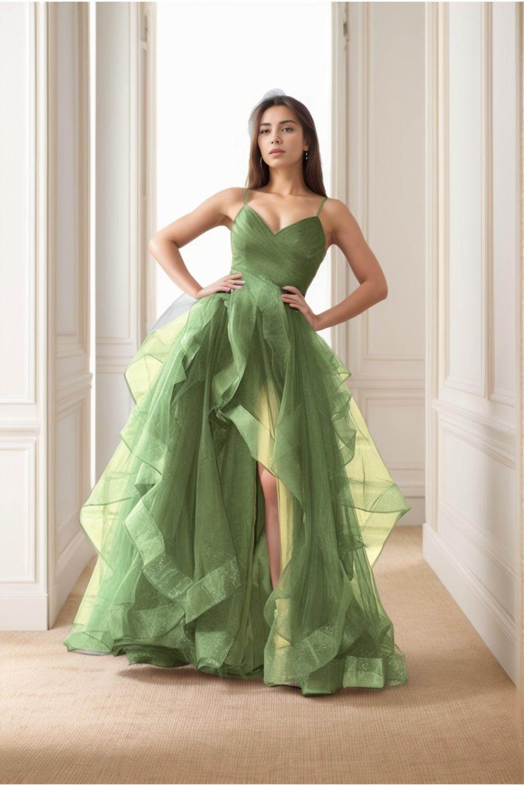 A-Line Floor-Length Tulle Prom Dress CS0412 - COCOMELODY