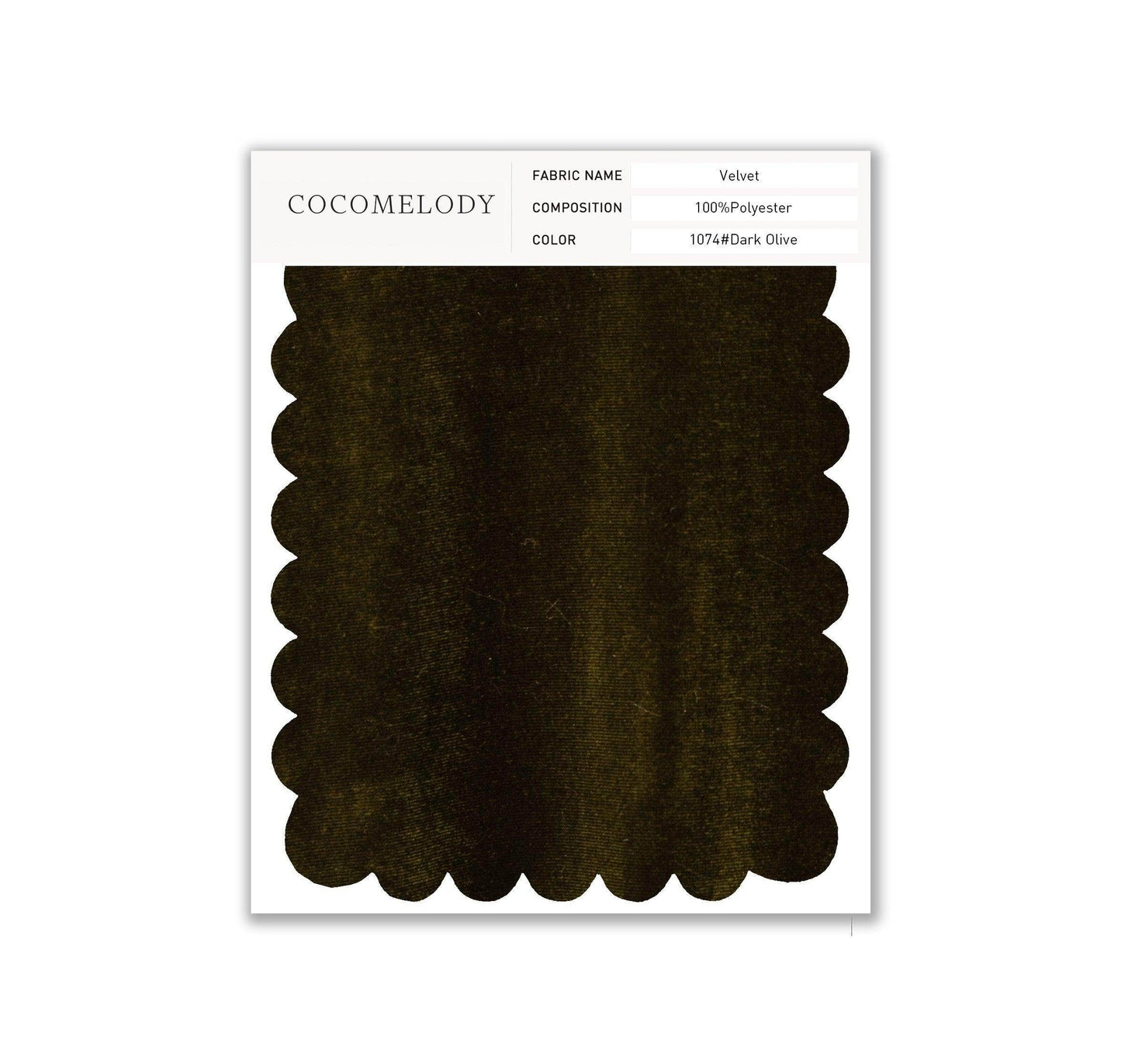 Velvet Fabric Swatch in Single Color SWVT19004 - COCOMELODY