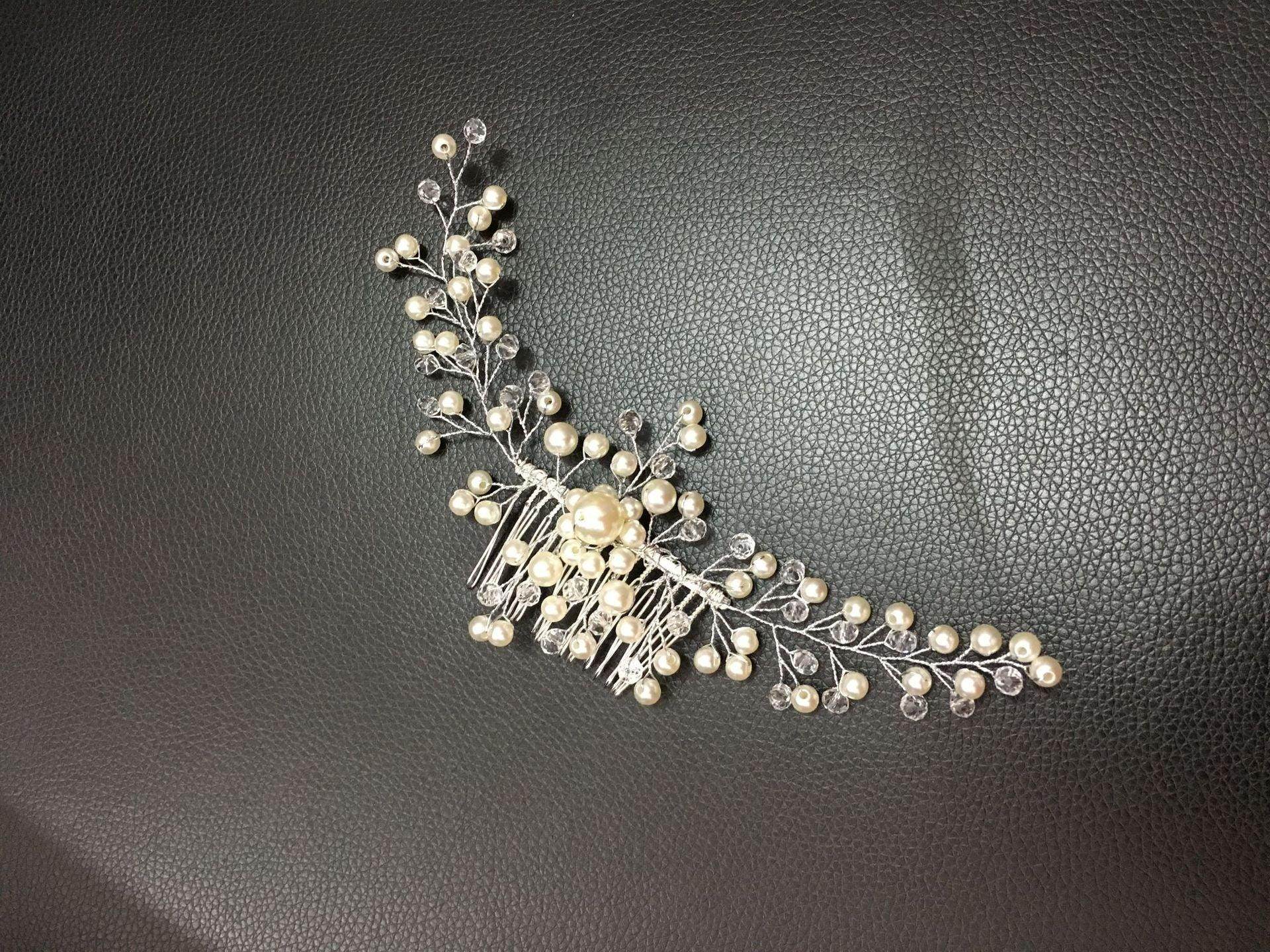 Bridal handmade hair accessories pearl comb 591834062390 - COCOMELODY