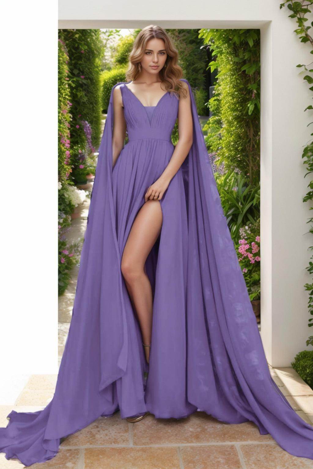 A-Line Floor Length Chiffon Prom Dress CS0454 - COCOMELODY
