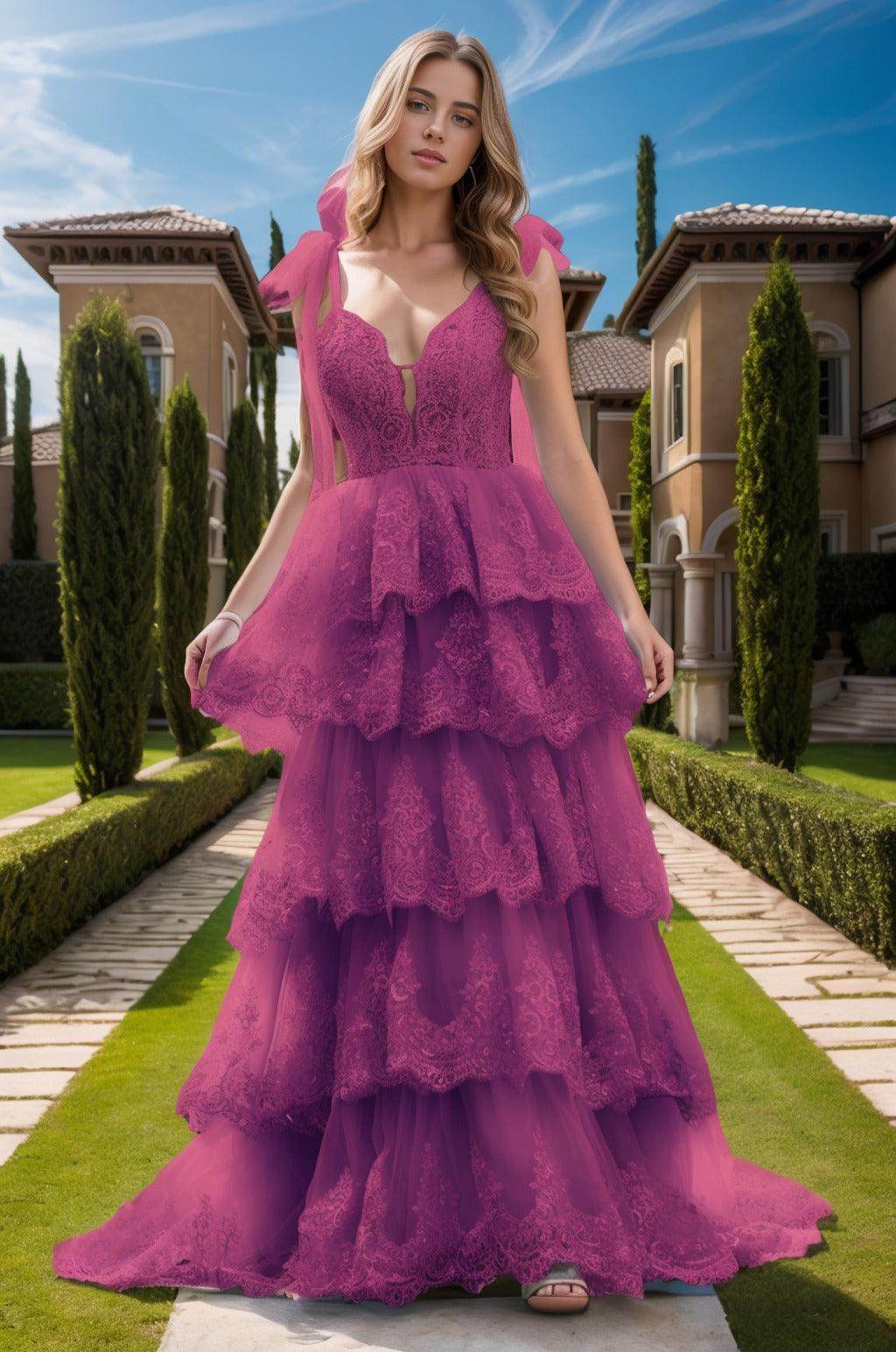 Ball Gown Sweep-Brush Train Tulle Prom Dress CS0461 - COCOMELODY